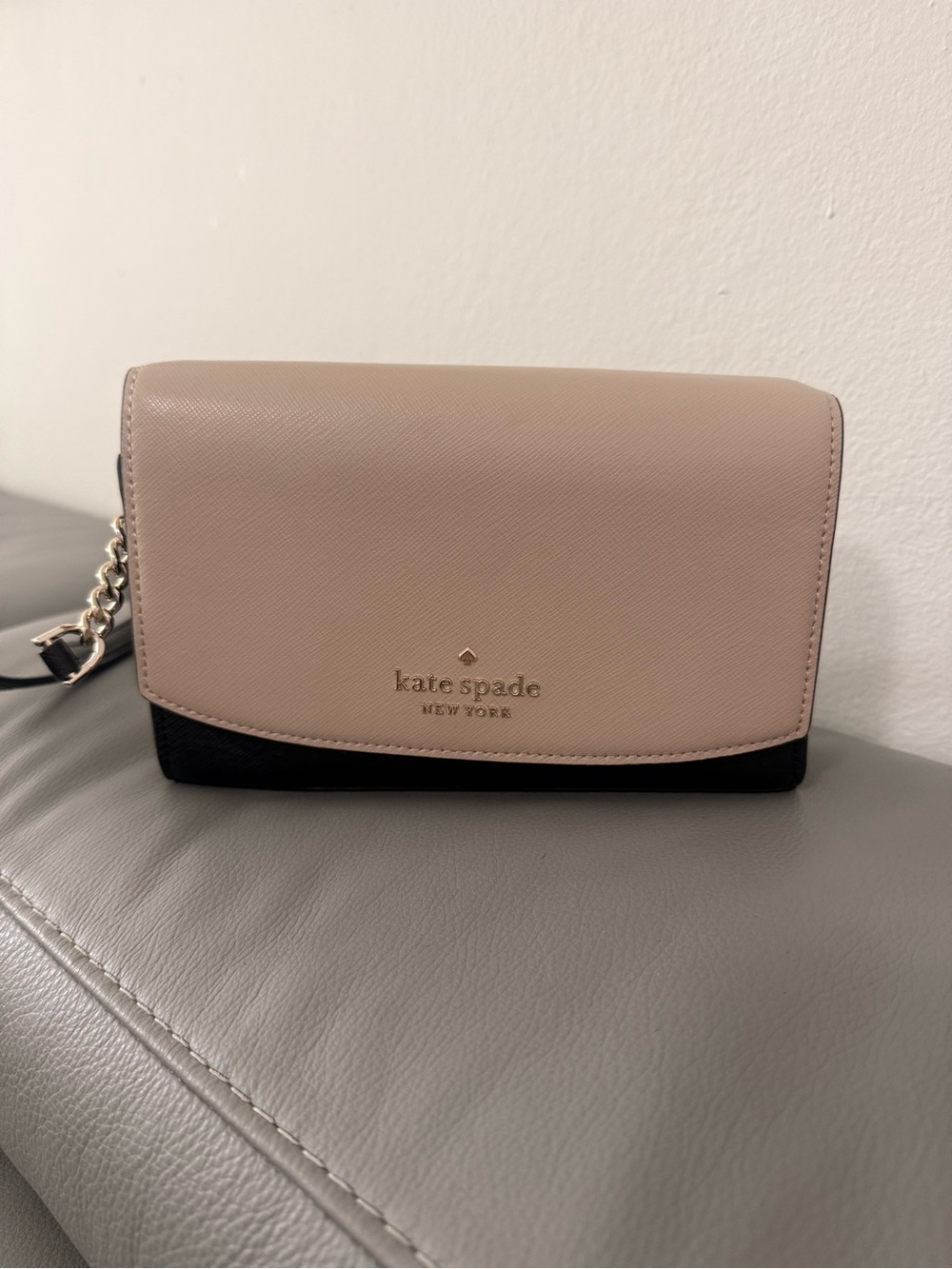 kate spade Two-Tone Blush & Black Crossbody Wallet